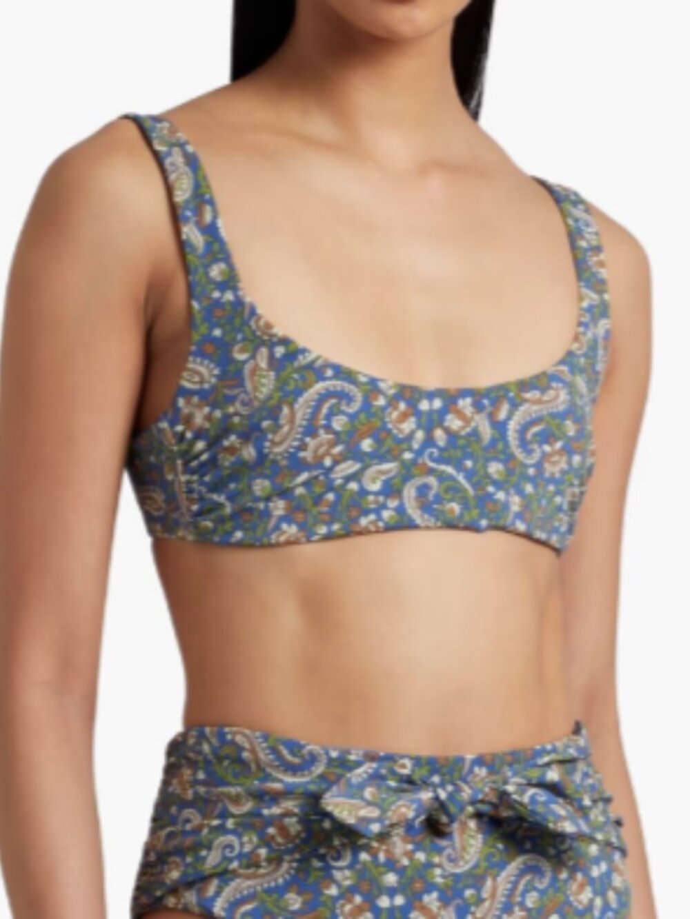 Veronica Beard NWT Blue Paisley Bikini Top Size M